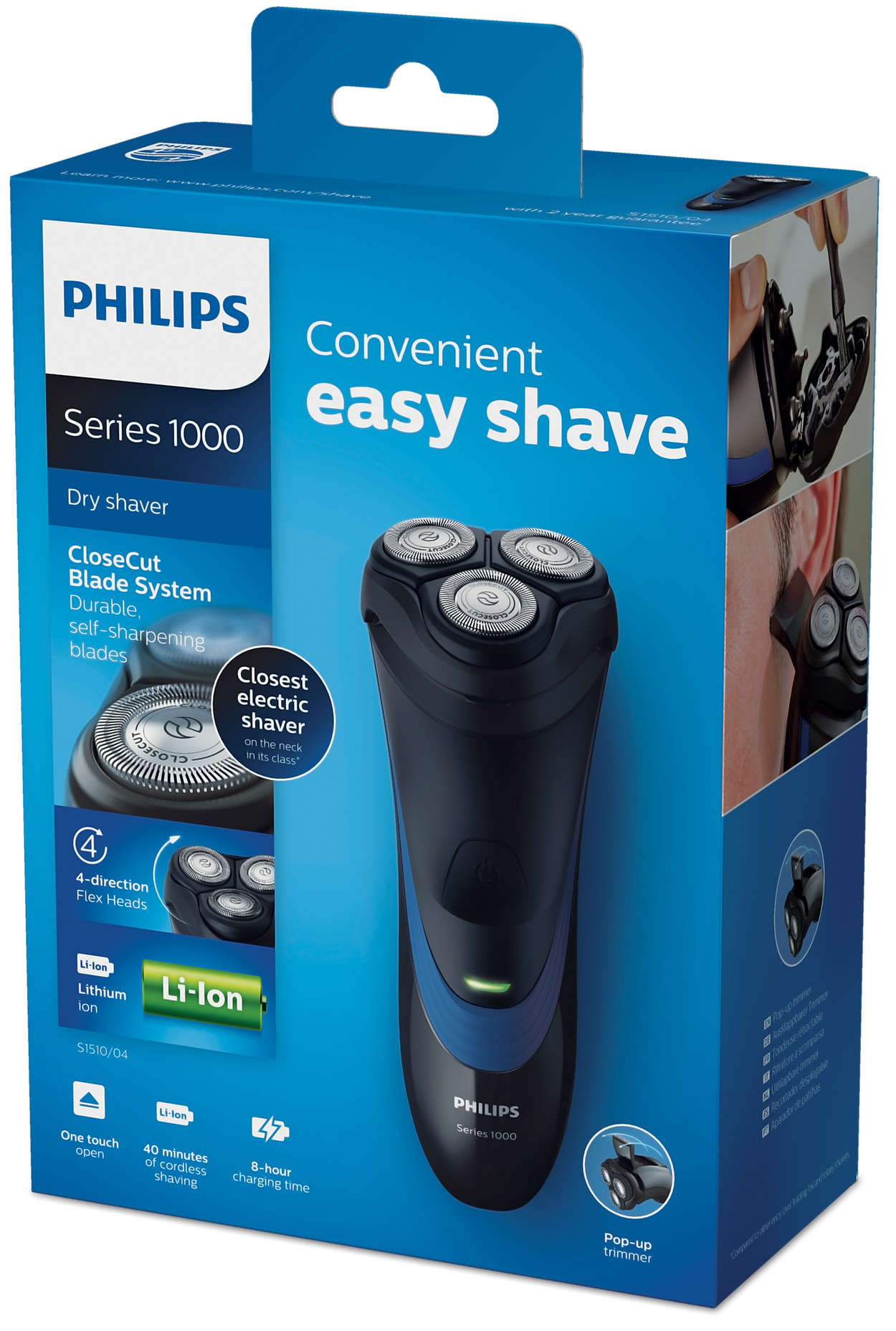 Philips Shaver Series 1000 Dry Electric Cordless Rechargeable S1510/04